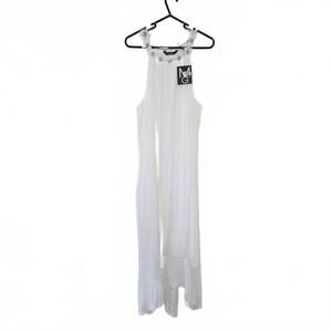 NWT Mlle Gabrielle White Maxi Dress with Floral Neckline by Mlle Gabrielle